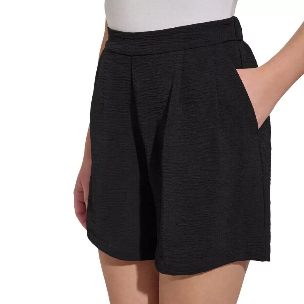 Margaritaville Women's Plus Size XXL Black Elastic Crinkle Pull-on Shorts NWT
